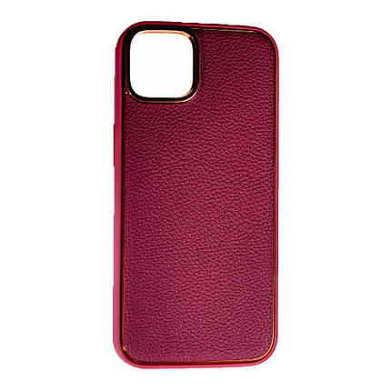 Накладка Leather New Apple iPhone 14 Plus, Bordo, фото 1