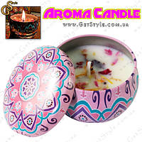 Ароматическая свеча Гардения Aroma Candle в металлическом боксе 6 х 4 см