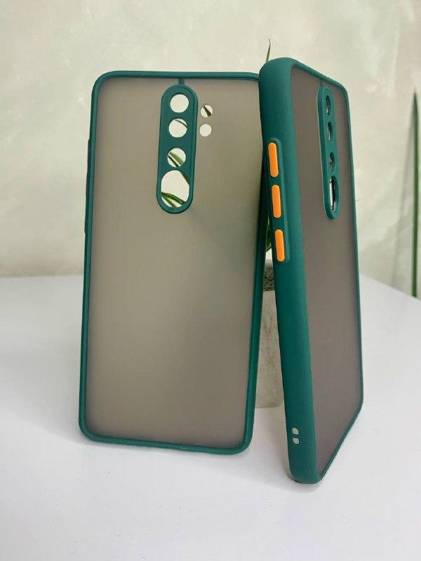 Протиударний матовий чохол для Xiaomi Redmi Note 8 Pro зелений бампер захист камери