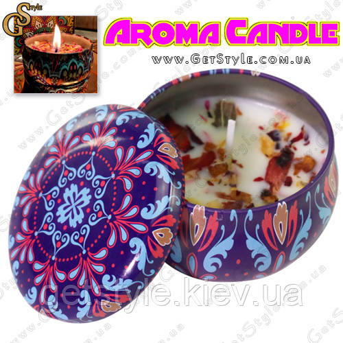 Ароматична свічка Домашні квіти Candle в металевому боксі 6 х 4 см, фото 1