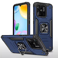 Протиударний чохол для Xiaomi Redmi 10C синій із кільцем підставкою