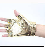 Рукавички безпалі шкіряні GLOVES унісекс XL золотий 03578, фото 5