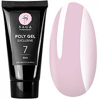 Полігель Saga Poly Gel Exclusive No7 (ніжно-рожевий), 30 мл