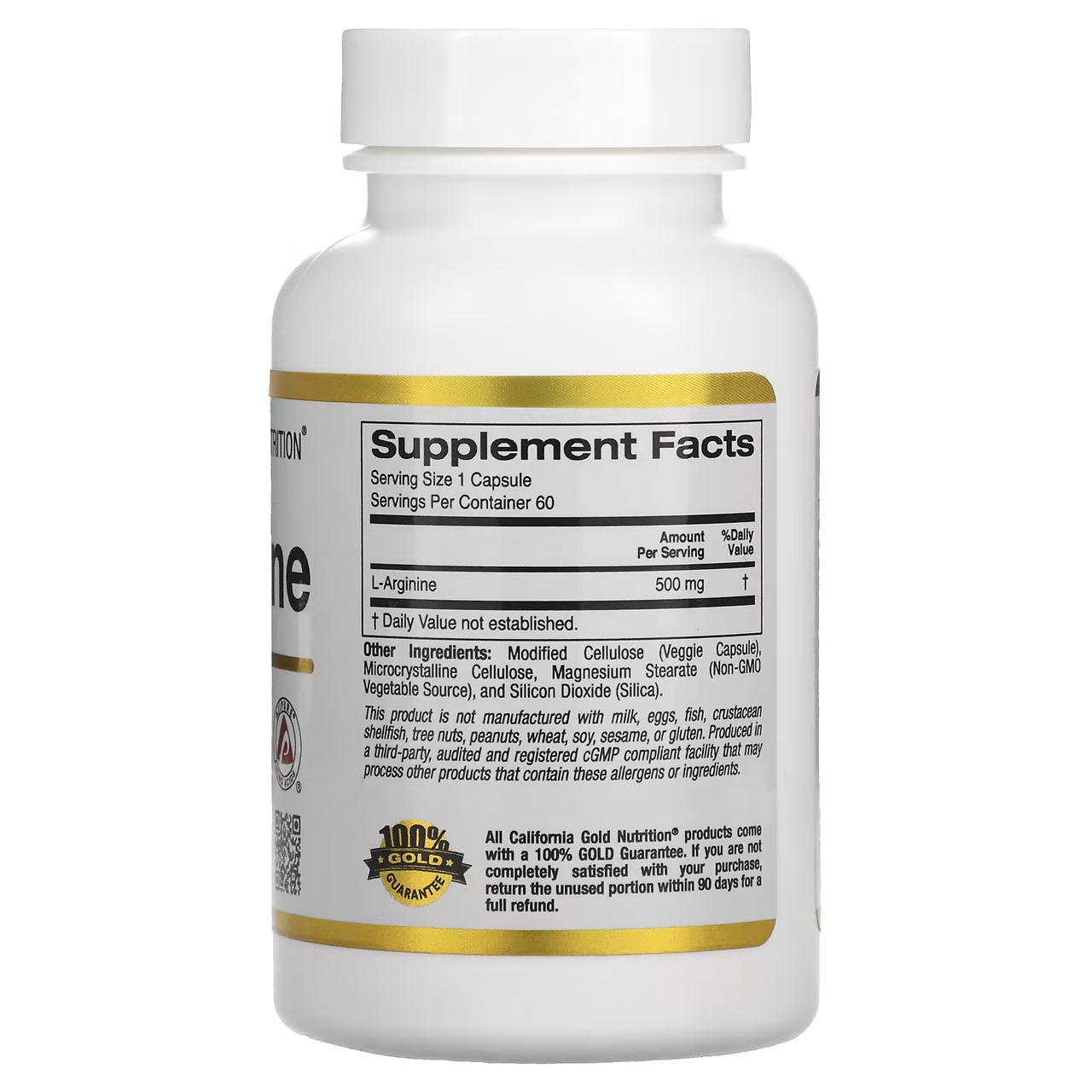 California Gold Nutrition, AjiPure, L-аргинин, 500 мг, 60 капсул - фото 2 - id-p1734424430