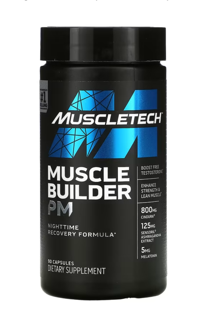 MuscleTech Muscle Builder PM Nighttime Recovery Formula 90 Capsules