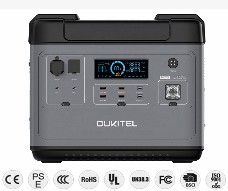 Зарядна станція Oukitel P2001 LFP LifePo4 2000 Вт·год 2 кВт 220В з безперебійним живленням UPS