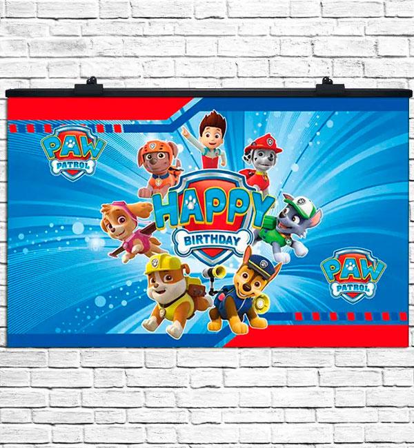 Святковий плакат "Щенячий патруль", 75х120 см. + тубус