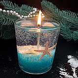 Декоративна гелева свічка Чародійка морська блакитна, фото 6
