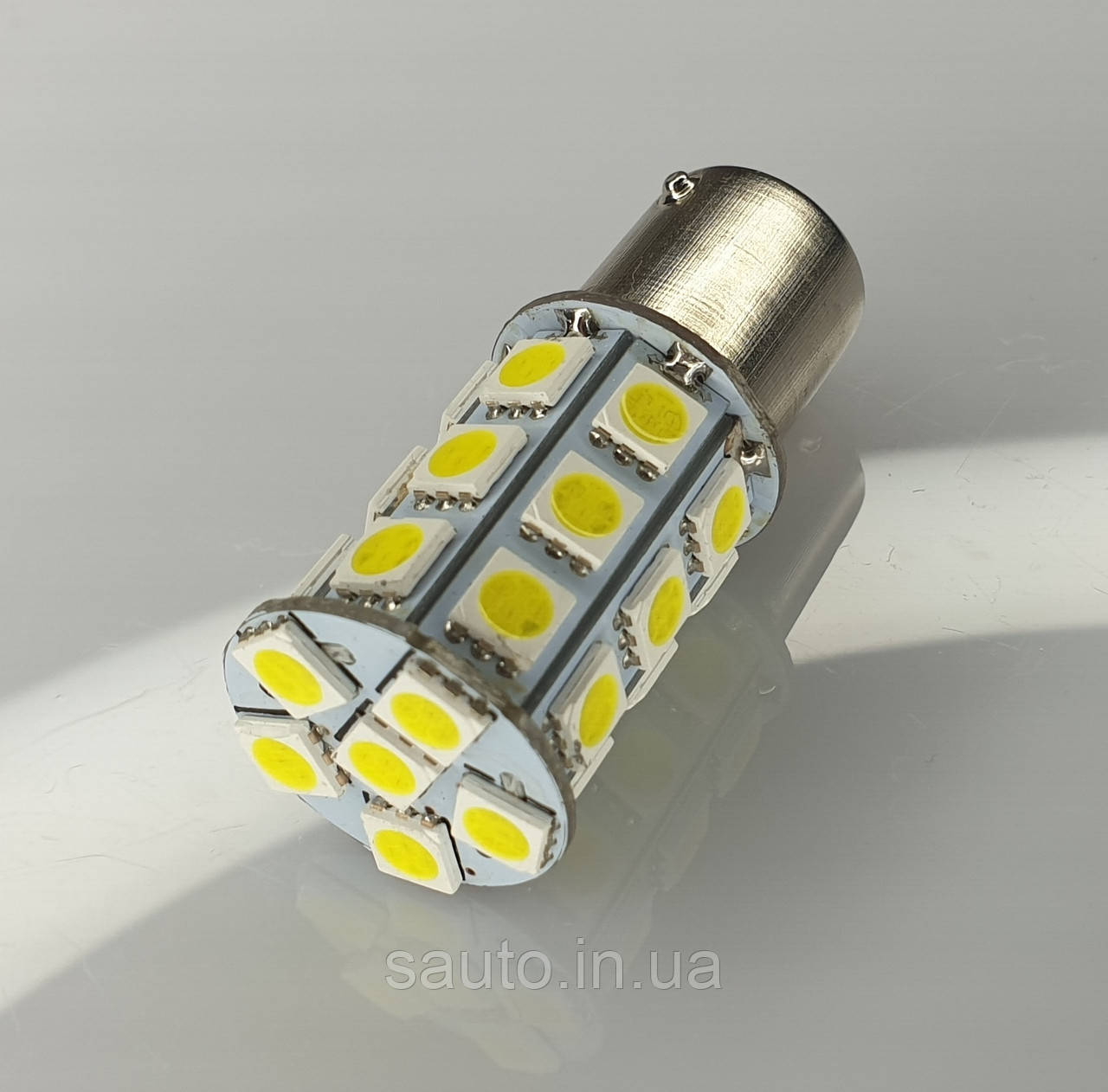 27 Світлодіодів. 12 вольт. 2 Ват. Автомобільна світлодіодна лампа SMD 4545,12V, 2W, P21W, BA15S