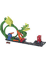 Игровой набор трек Hot Wheels Fire Station with Dragon Nemesis Хот вилс Атака огненного дракона