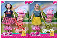 Модна, сучасна Лялька Bella 2 види, візок, сумочка, в коробці
