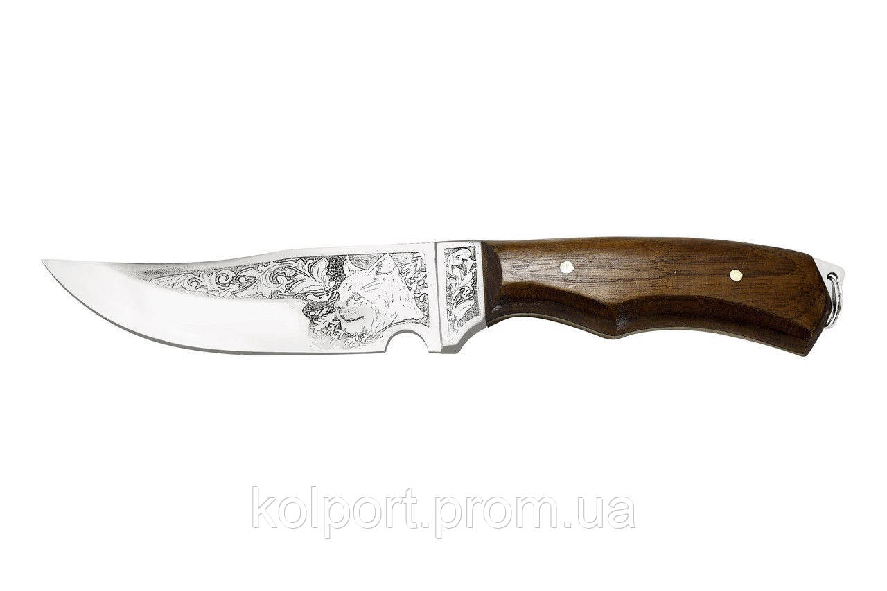 Ніж мисливський ручної роботи Рись, шкіряний чохол у комплекті, тактичний ніж