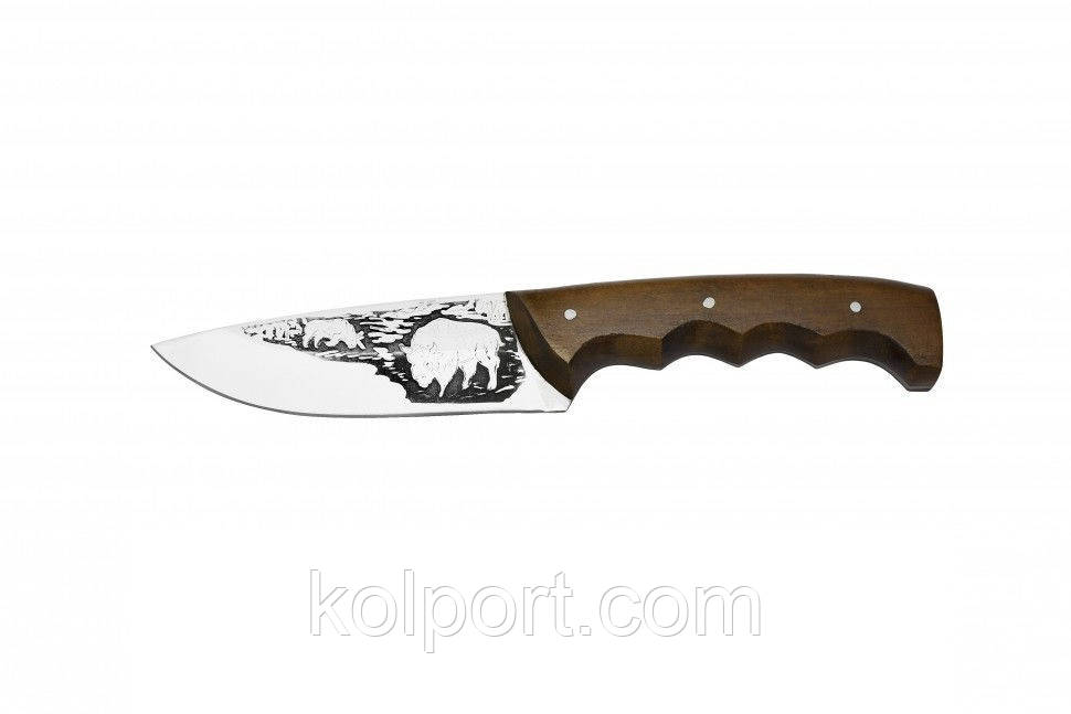 Ніж мисливський ручної роботи Бізон, шкіряний чохол у комплекті, тактичний ніж, рибальський ніж
