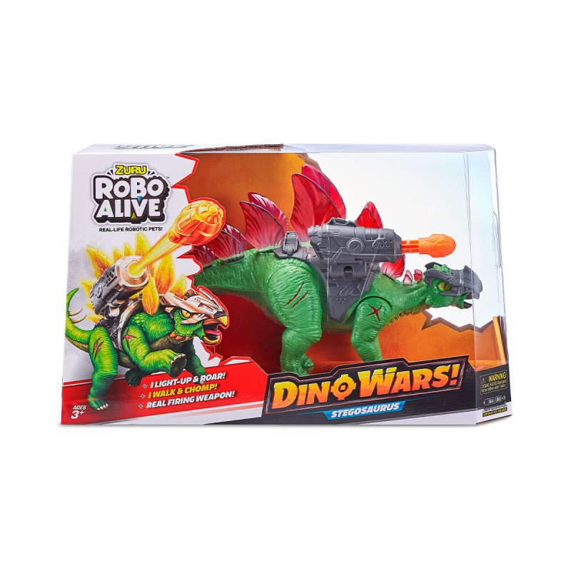 Інтерактивна іграшка ROBO ALIVE серії "Війна динозаврів" — БОВИЙ стегозаврів, фото 1