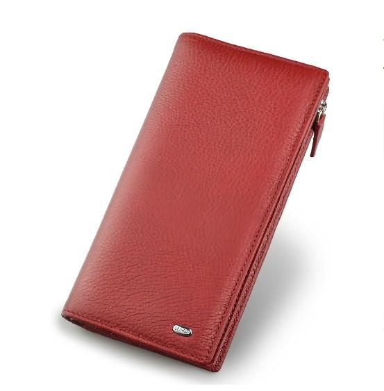 Гаманець жіночий шкіряний червоний красивий клатч, фото 1