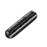 Тримач органайзер для USB кабелів силіконовий настільний чорний 3 комірки