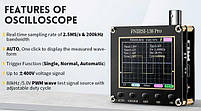FNIRSI DSO138pro (set 2: з акумулятором та BNC-пробником) портативний осцилограф, 1 канал х 200 кГц,+ PWM, фото 4