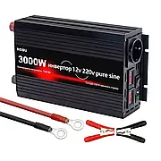 Інвертор, перетворювач напруги Houli 12V/220V 3000W/1500W — 50Hz чистий синус