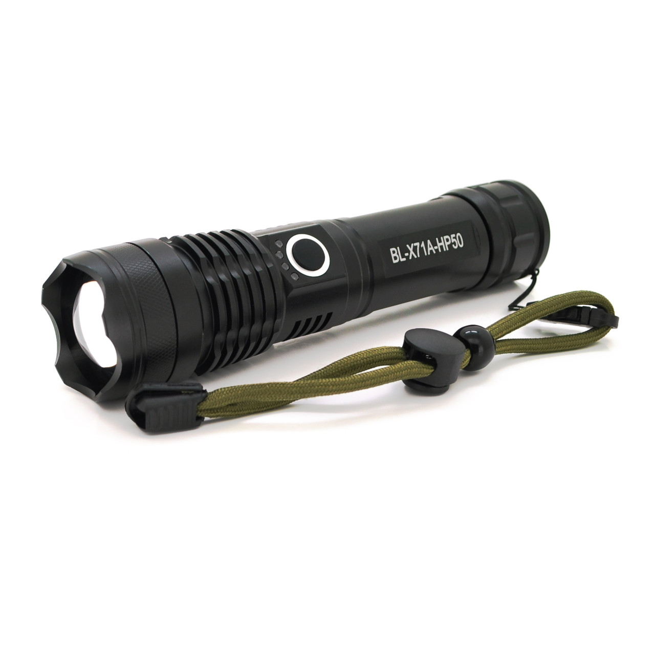 Ліхтарик Balog BL-X71-HP50, Zoom, 3 режими, алюміній, компас, акум 18650, USB-кабель, BOX