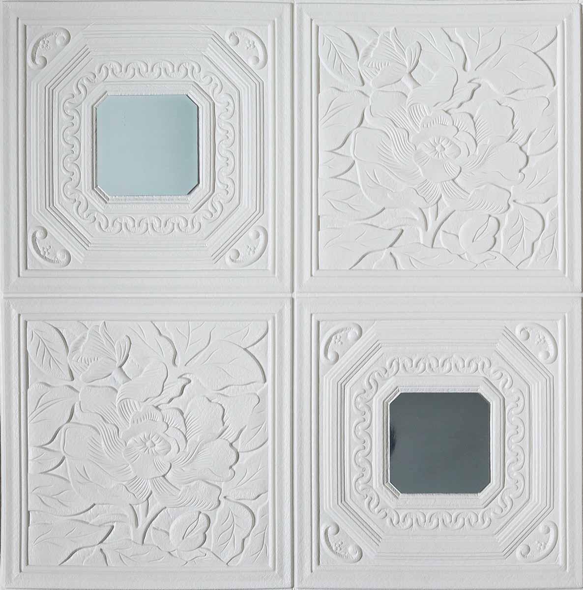 Самоклеюча 3D панель дзеркало 700x700x8 мм, фото 1