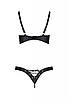 Комплект з екошкіри CELINE BIKINI 6XL/7XL — Passion: відкритий бра зі стрічками, стринги зі шнурівкою, фото 4