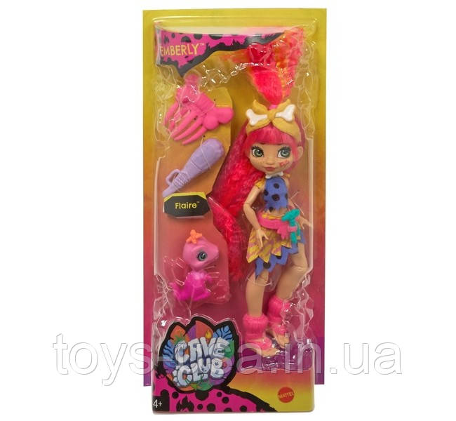 Лялька Емберлі і динозаврик Флайре Печерний Клуб Cave Club Emberly, фото 1