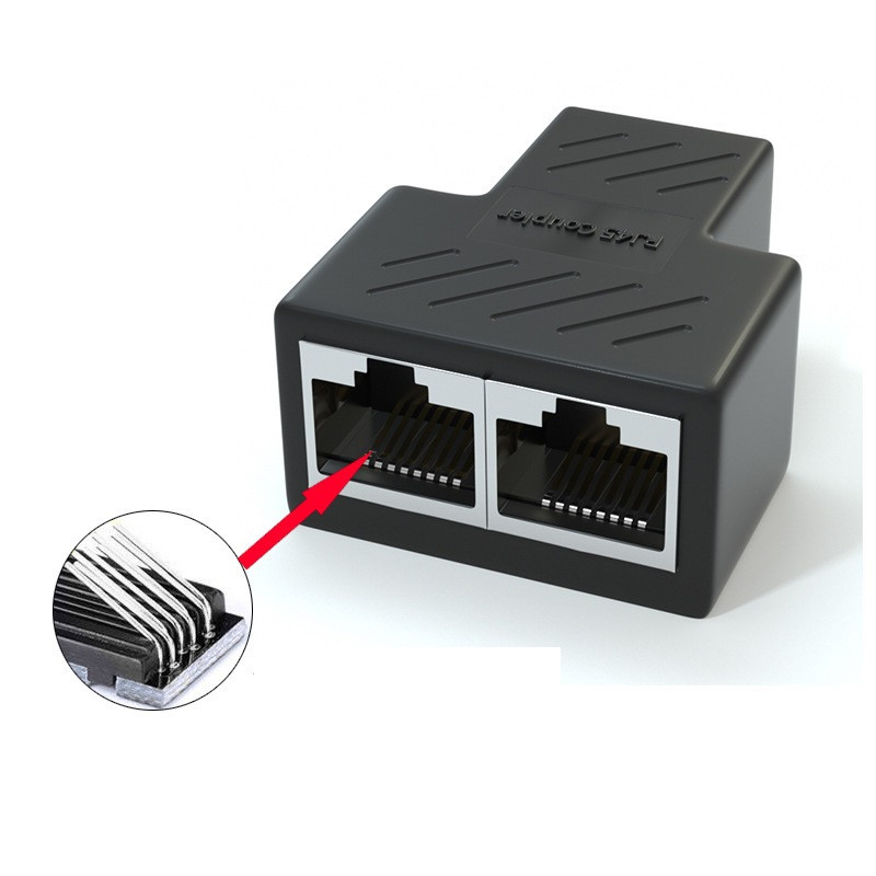 Перехідник розгалужувач Ethernet 8P8C RJ-45 «1 гніздо - 2 гнізда»