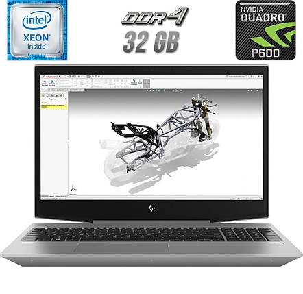 Раб.станція HP ZBook 15v G5 /15.6"/ Xeon E-2176M 6 ядер 2.7GHz)/32GB DDR4/256GB SSD M.2/Quadro P600 4GB/Webcam, фото 2