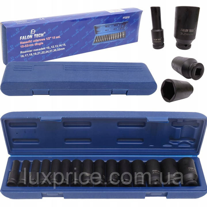 Ударні головки довгі 10-32 мм Falon-Tech FT2215    Luxprice, фото 1