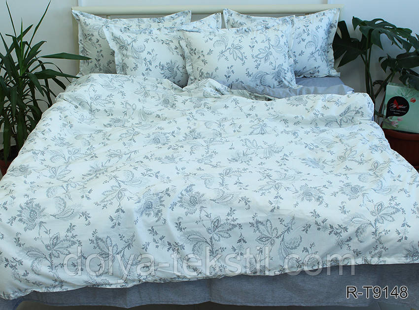 Сімейний комплект постільної білизни ТМ TAG з турецького Ранфорсу, бавовна з компаньоном R-T9148, фото 1