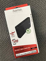 15000mAh Повербанк Внешний аккумулятор Hama Power Bank Grey для смартфона планшета ALU15HD