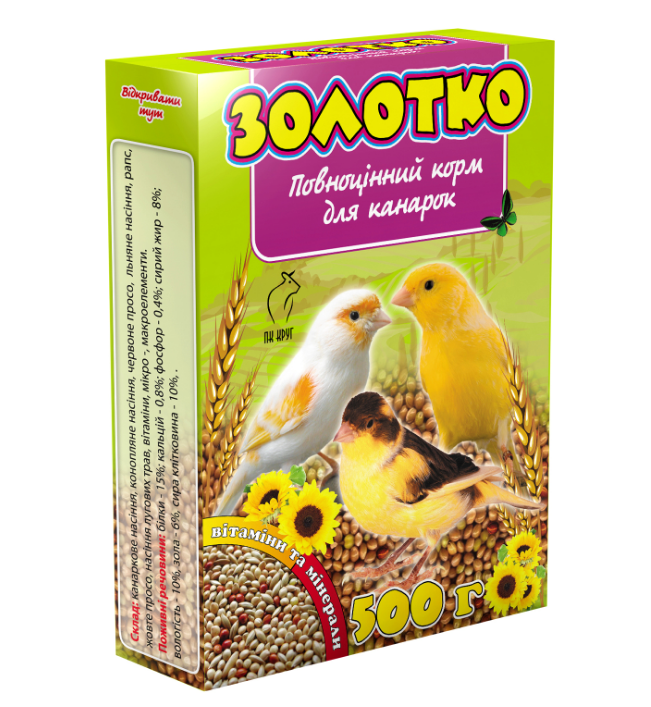 Корм "Золотко" для канарок 500 г (Круг)