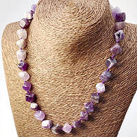 Намисто з аметисту куб 9 мм довжина бус 46 см