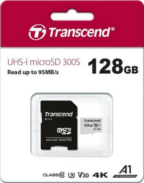 Карта пам'яті Transcend microSD 128GB SDXC 300S 128GB UHS-I U3 + adapter (TS128GUSD300S-A)