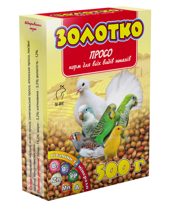 Корм "Золотко" для птахів "Просо" 500 г (Круг)