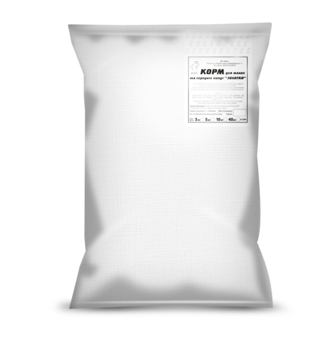 Корм "Золотко" для папуг 10 кг (Круг)