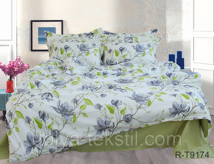 2-спальна постільна білизна з турецького ранфорсу ТМ TAG, бавовна з компаньйоном R-T9174, фото 1