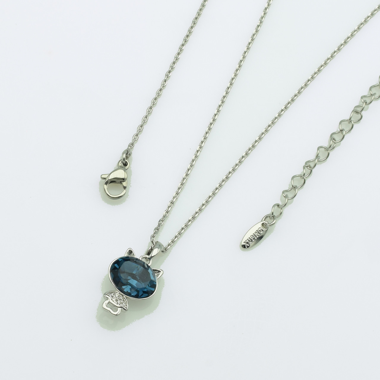 XUPING Кольє Родій Довжина 40+5.5см, Ширина 0.1см, Кулон Swarovski Висота 2см, Ширина 1.1см
