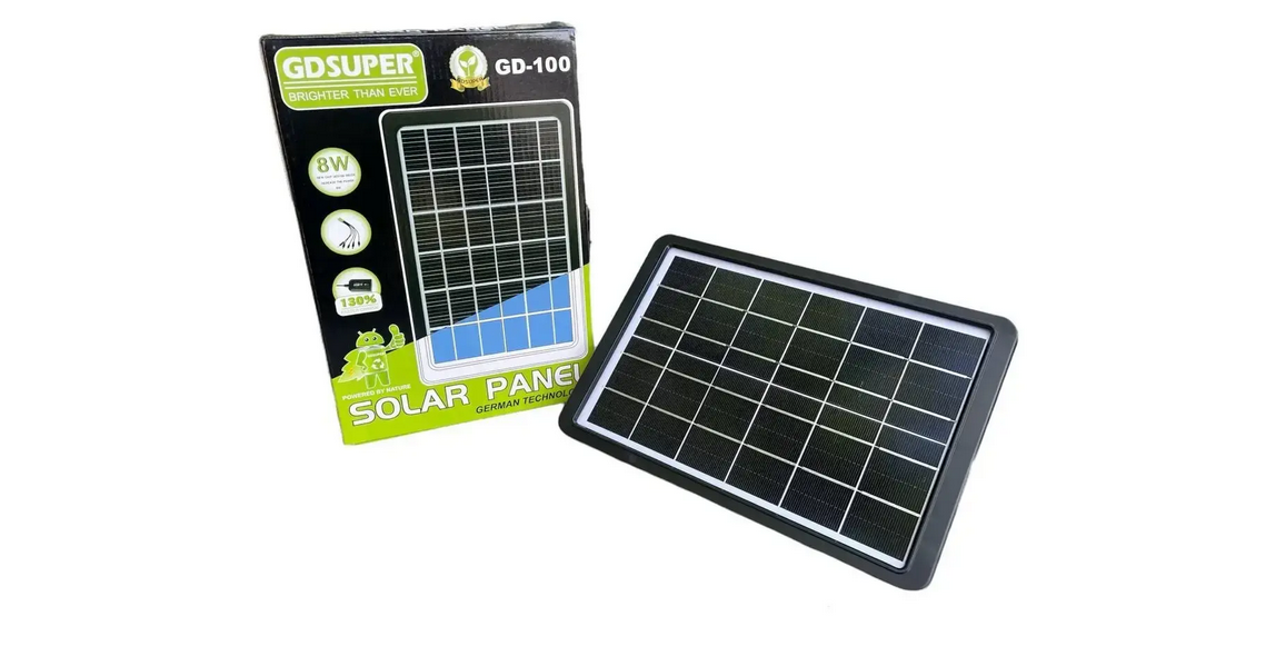 Вологозахищена сонячна панель GDSUPER GD-100 заряджання від сонця Solar Panel 8W, фото 1
