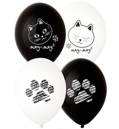 Повітряні кулі "Котячі лапки" 7 шт., Польща, d - 30 см, фото 1