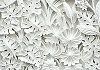 Фото обои 3D цветы 368х254 см Барельеф из алебастровых листьев (10052P8) Лучшее качество