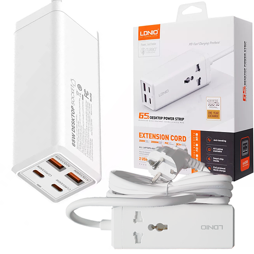 Купить Мощное зарядное устройство 65W LDNIO 2xUSB-A + 2xType-C (SC1418 ...