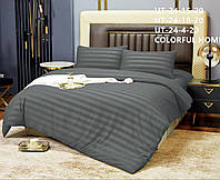 Постельное белье Italy Stripe Satin - цвет темно серый