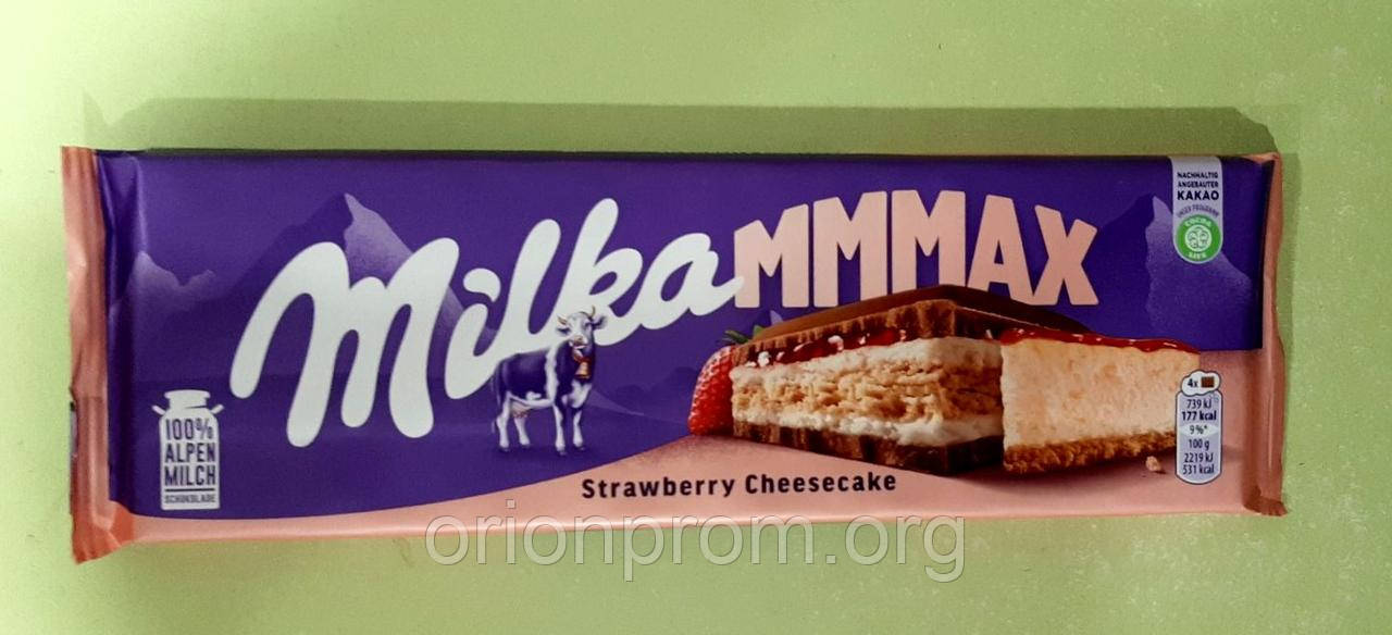 Шоколад Milka з полуничним чізкейком молочний 300 г