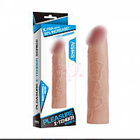 Насадка на член пенис 17см удлиняющая насадка многоразовый презерватив LoveToy Pleasure