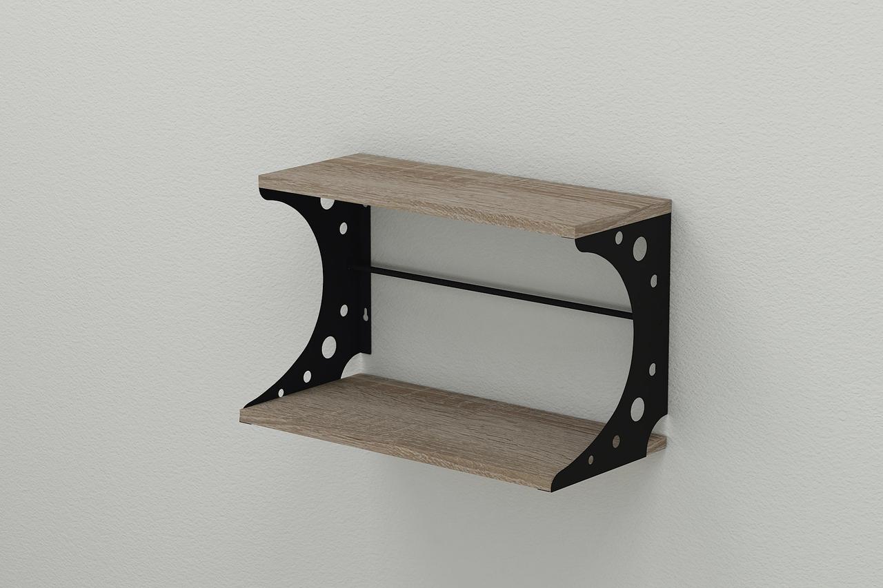 Полка Настенная Ferrum-decor Букин 330x700x240 Металл Черный ДСП Сонома ...