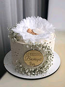 Топпер в торт на хрещення дзеркальний золото Хрещення Вікторії, декоративна бірка для прикраси торта