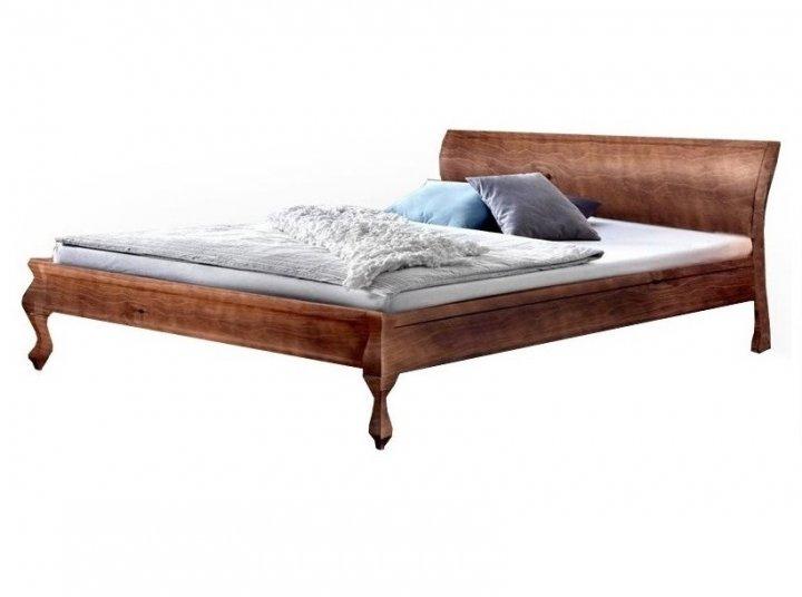 Ліжко дерев'яне Ніколь масив дерева сосна колір Горіх темний 140х200 см (Мікс-Меблі ТМ)