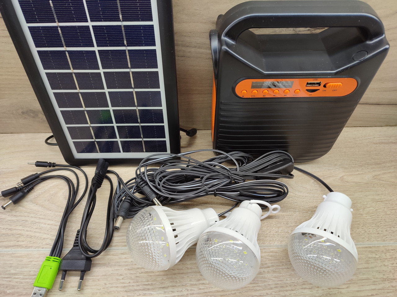 Портативна електростанція, освітлення, радіо, USB зарядна, фото 1