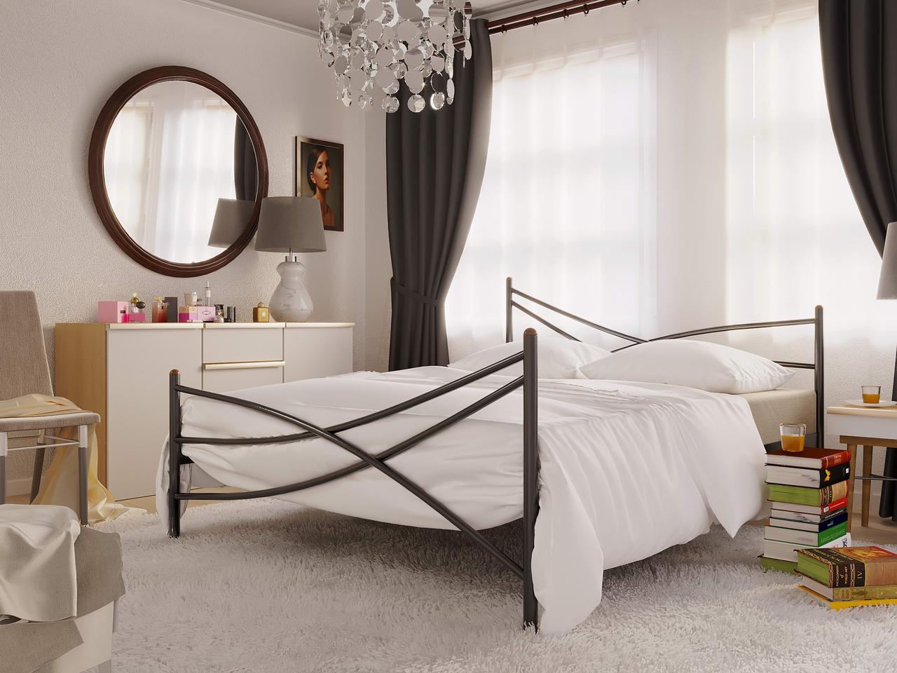 Ліжко MebelProff LIANA-2 PRESTIGE, металеве ліжко з узголів'ям, ліжко loft